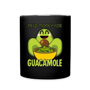 Avocat, Guacamole, Mexique, Croustilles de tortilla - Mug uni - noir - Devant