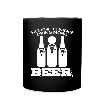 Groom Beer Best Man Groomsmen Bride - Tasse einfarbig - Schwarz - Vorne