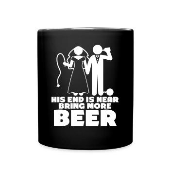 Groom Bride Beer Best Man Groomsmen - Tasse einfarbig - Schwarz - Vorne