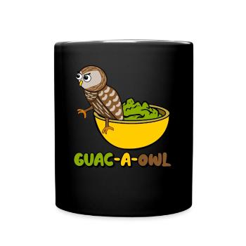 Guacamole Hibou Tortilla Chips Avocat - Mug uni - noir - Devant