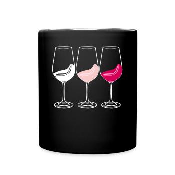 Wine Glasses Wine Drinker Vino - Full Colour Mug - black - Front