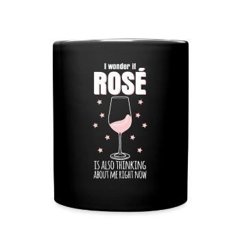 Vino Rosé Red Wine Glass - Full Colour Mug - black - Front