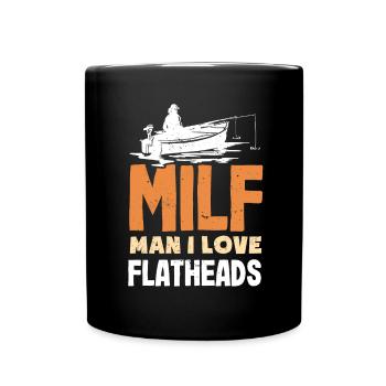 Drôle d’amateur de poisson-chat poisson à tête plate - Mug uni - noir - Devant