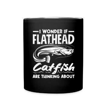 Drôle d’amateur de poisson-chat poisson à tête plate - Mug uni - noir - Devant