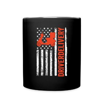 Lieferfahrer USA Flagge Lustig Lieferung Patriotisch - Tasse einfarbig - Schwarz - Vorne