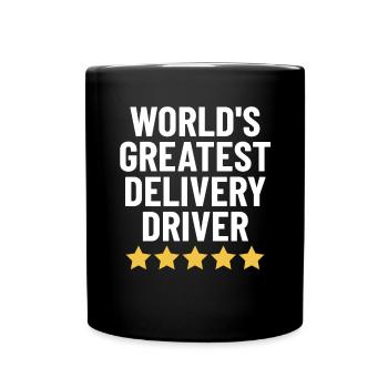 Der beste Lieferfahrer der Welt Lustiger Dash - Tasse einfarbig - Schwarz - Vorne