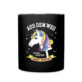 Hobby Horse Outfit Training Steckenpferde Horsing - Tasse einfarbig - Schwarz - Vorne