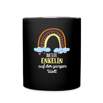Enkelin Geburtstag Enkeltochter Mädchen Enkelkind - Tasse einfarbig - Schwarz - Vorne