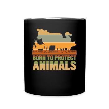Droits des animaux Vegan Rétro Sauver les animaux - Mug uni - noir - Devant