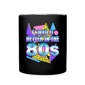 Retro 1980 80s - Tasse einfarbig - Schwarz - Vorne