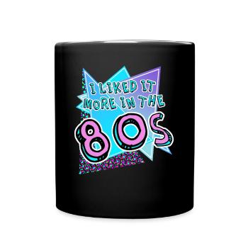Retro 1980's 80s Vintage - Full Colour Mug - black - Front