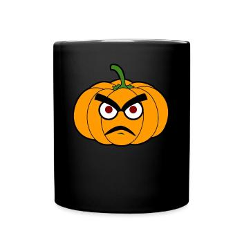 Grumpy Pumpkin Pumpkins - Full Colour Mug - black - Front