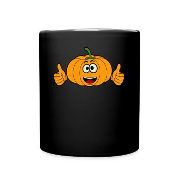 Citrouille Pouces vers le haut Citrouilles - Mug uni - noir - Devant