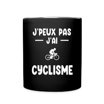 I can't I have cycling cycling gift cyclist - Full Colour Mug - black - Front