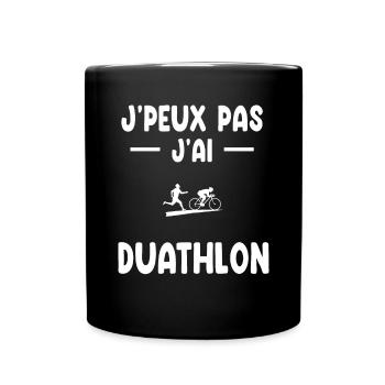 Ich kann nicht Ich habe Duathlon Geschenk Duathlet - Tasse einfarbig - Schwarz - Vorne