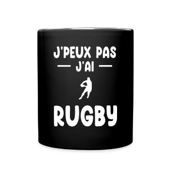 I can't I have rugby man gift rugby player - Full Colour Mug - black - Front