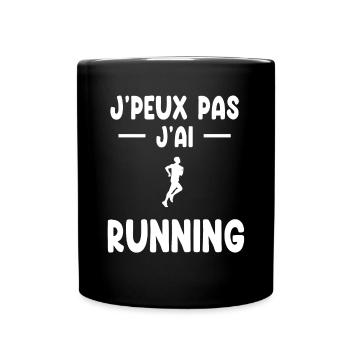 je peux pas j'ai running cadeau coureur - Mug uni - noir - Devant