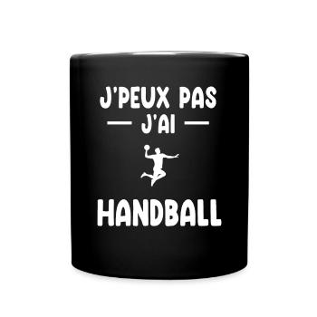 Ich kann kein Handball-Handball-Geschenk haben - Tasse einfarbig - Schwarz - Vorne