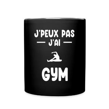 je peux pas j'ai gym cadeau gymnaste - Mug uni - noir - Devant