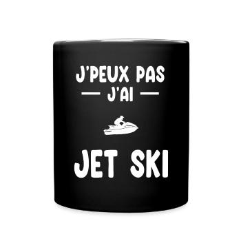 Ich kann nicht ich habe Jetski Geschenk Jetskier - Tasse einfarbig - Schwarz - Vorne
