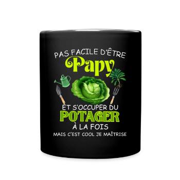 Papy Jardinier Au Top Potager Et Fierté - Mug uni - noir - Devant