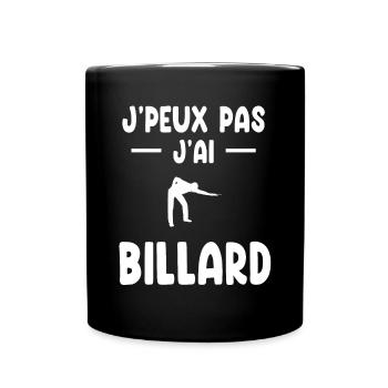 Ich kann nicht Ich habe Billard Billard Geschenk Billard Spieler - Tasse einfarbig - Schwarz - Vorne