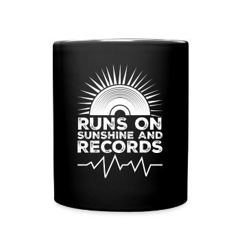 Record Player Disk Jockey Vinyl - Tasse einfarbig - Schwarz - Vorne