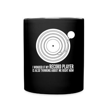Tourne-disque vinyle - Mug uni - noir - Devant