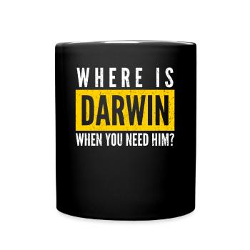 Misanthrope Darwin Award Darwinism - Full Colour Mug - black - Front