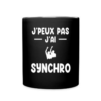 Ich kann nicht, ich habe einen synchronschwimmenden Schwimmer - Tasse einfarbig - Schwarz - Vorne