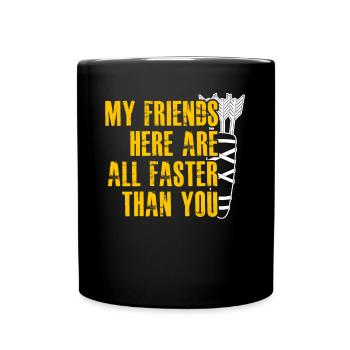 Archery Joke Compound Bow Recurve Bow - Full Colour Mug - black - Front