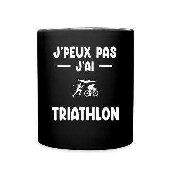 I can't I have triathlon triathlete gift - Full Colour Mug - black - Front