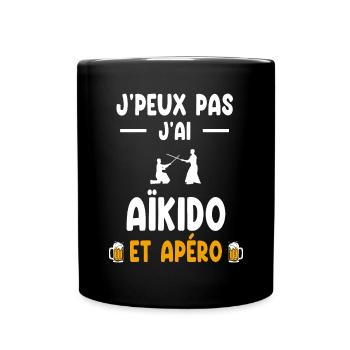 aïkidoka je peux pas j'ai aïkido apéro - Mug uni - noir - Devant