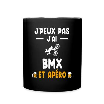 Radfahrer Ich kann nicht Ich kann keinen BMX Aperitif haben - Tasse einfarbig - Schwarz - Vorne