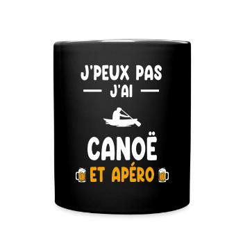 Kanute Ich kann nicht Ich kann Kanu Apéro trinken - Tasse einfarbig - Schwarz - Vorne