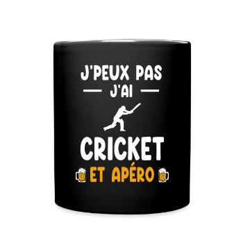 Schlagmann Ich kann nicht Cricket-Aperitif haben - Tasse einfarbig - Schwarz - Vorne