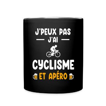 cyclist I can't I have cycling aperitif - Full Colour Mug - black - Front