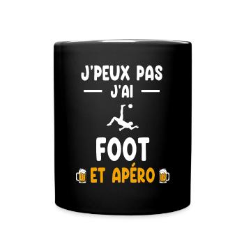 footballer I can't I have football aperitif - Full Colour Mug - black - Front