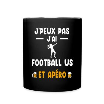 footballer I can't I have US football aperitif - Full Colour Mug - black - Front
