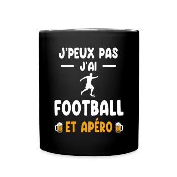 footballer I can't I have football aperitif - Full Colour Mug - black - Front