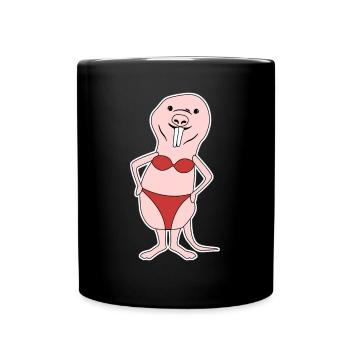 Naked Mole Rat Bikini - Full Colour Mug - black - Front