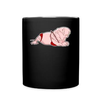 Ugly Naked Mole Rat with a Bikini - Full Colour Mug - black - Front