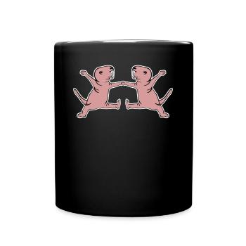 Naked Mole Rats dancing Boogie Woogie - Full Colour Mug - black - Front