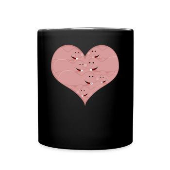Naked Mole Rat Heart - Full Colour Mug - black - Front