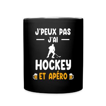 Hockeyspieler Ich kann nicht Hockey Aperitif haben - Tasse einfarbig - Schwarz - Vorne