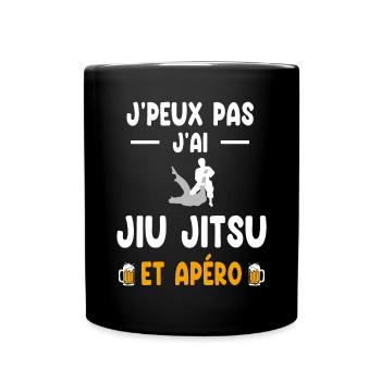 Judoka Ich kann nicht Ich habe Jiu Jitsu Aperitif - Tasse einfarbig - Schwarz - Vorne