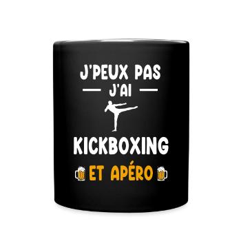 Kickboxer Ich kann nicht Ich kann Kickboxen Aperitif - Tasse einfarbig - Schwarz - Vorne