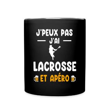 Hockeyspieler Ich kann keinen Lacrosse-Aperitif haben - Tasse einfarbig - Schwarz - Vorne