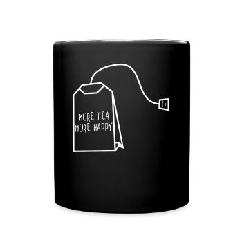 Tea Bag Tea Cup Tea Mug Teapot - Full Colour Mug - black - Front