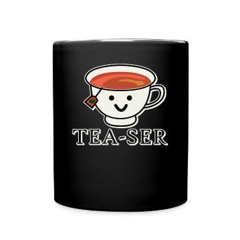 Tea Mug Teapot Tea Bag Tea Cup - Full Colour Mug - black - Front